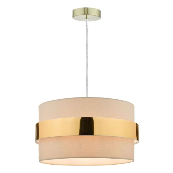 Підвісний світильник Dar Lighting SP63 + OKI6529 1 Light Satin Brass E27 Suspension With Clear Cable