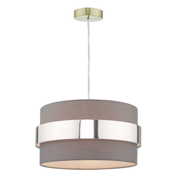 Lampa wisząca Dar Lighting SP63 + OKI6539 1 Light Satin Brass E27 Suspension With Clear Cable