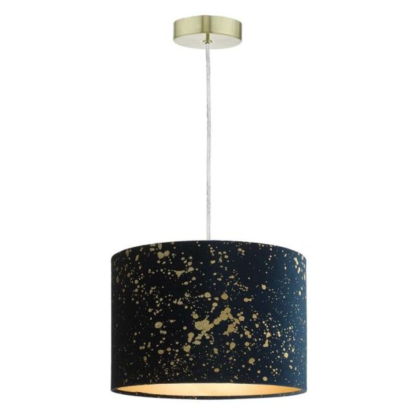 Lampa wisząca Dar Lighting SP63 + OXI6523 1 Light Satin Brass E27 Suspension With Clear Cable