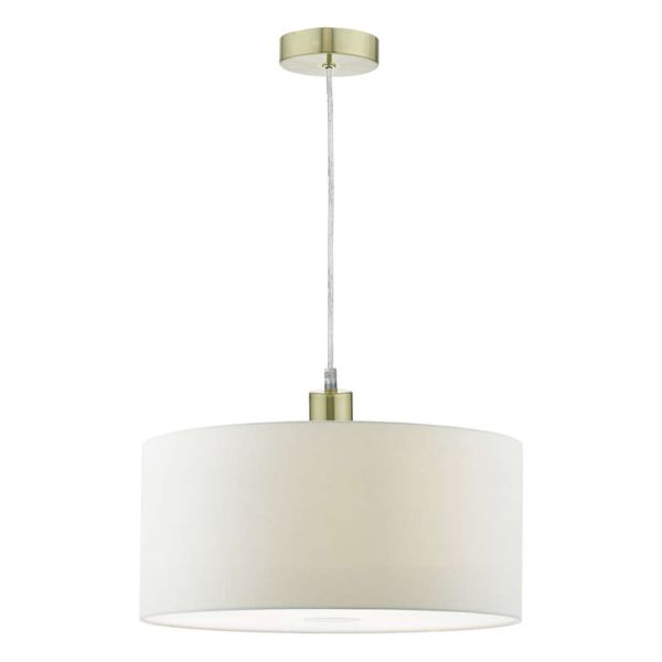 Lampa wisząca Dar Lighting SP63 + RON652 Ronda 1 Light Satin Brass E27 Suspension With Clear Cable