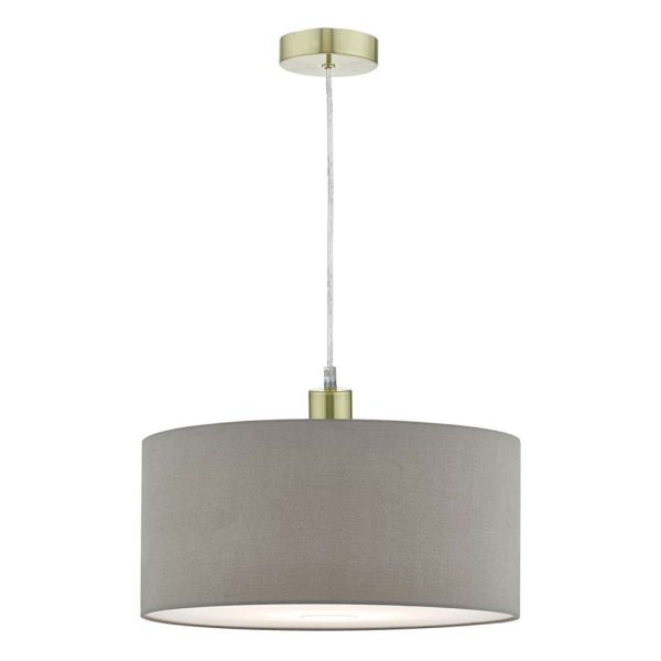 Підвісний світильник Dar Lighting SP63 + RON6539 Ronda 1 Light Satin Brass E27 Suspension With Clear Cable