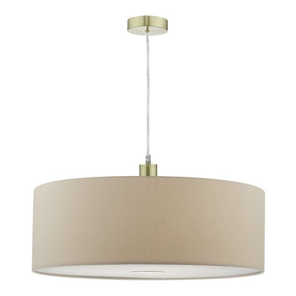 Lampa wisząca Dar Lighting SP63 + RON8629 Ronda 1 Light Satin Brass E27 Suspension With Clear Cable