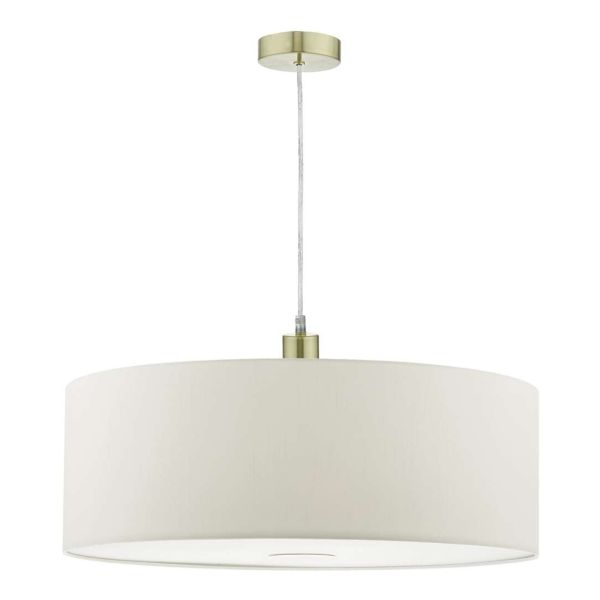 Lampa wisząca Dar Lighting SP63 + RON862 Ronda 1 Light Satin Brass E27 Suspension With Clear Cable