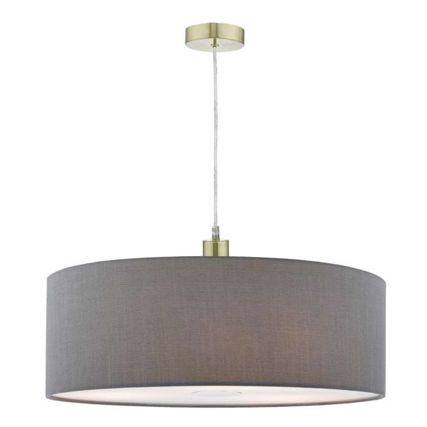 Підвісний світильник Dar Lighting SP63 + RON8639 Ronda 1 Light Satin Brass E27 Suspension With Clear Cable