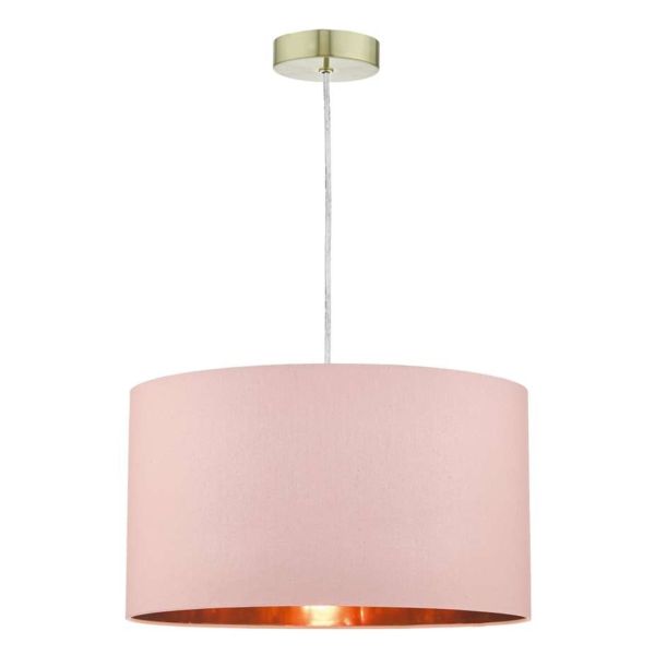 Lampa wisząca Dar Lighting SP63 + TIM6503 Timon 1 Light Satin Brass E27 Suspension With Clear Cable