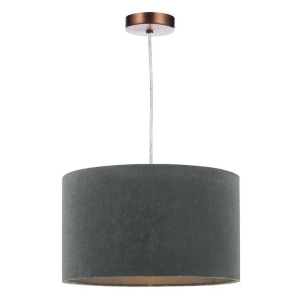 Lampa wisząca Dar Lighting SP64 + AKA6539 Akavia 1 Light Aged Copper E27 Suspension With Clear Cable