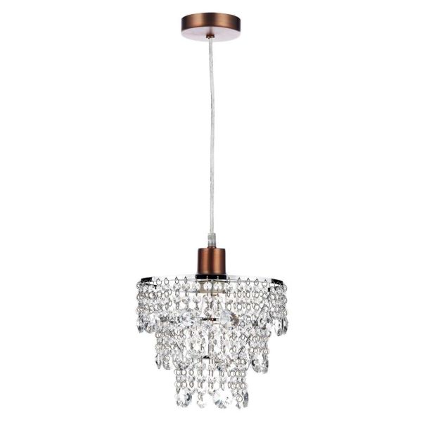 Lampa wisząca Dar Lighting SP64 + CYB6550 Cybil 1 Light Aged Copper E27 Suspension With Clear Cable