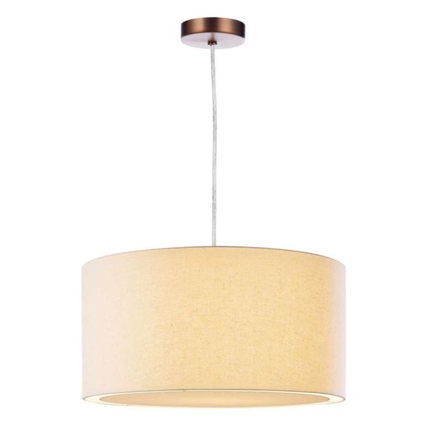 Lampa wisząca Dar Lighting SP64 + EDW6533 Edward 1 Light Aged Copper E27 Suspension With Clear Cable