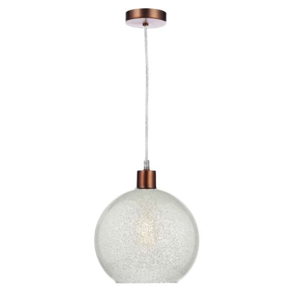 Lampa wisząca Dar Lighting SP64 + JAN652 Janna 1 Light Aged Copper E27 Suspension With Clear Cable