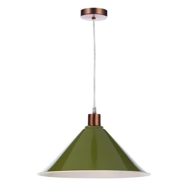 Lampa wisząca Dar Lighting SP64 + KIN6524 Kinsley 1 Light Aged Copper E27 Suspension With Clear Cable