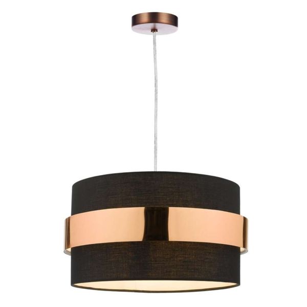 Підвісний світильник Dar Lighting SP64 + OKI6522 1 Light Aged Copper E27 Suspension With Clear Cable