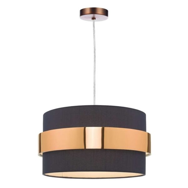 Підвісний світильник Dar Lighting SP64 + OKI6523 1 Light Aged Copper E27 Suspension With Clear Cable