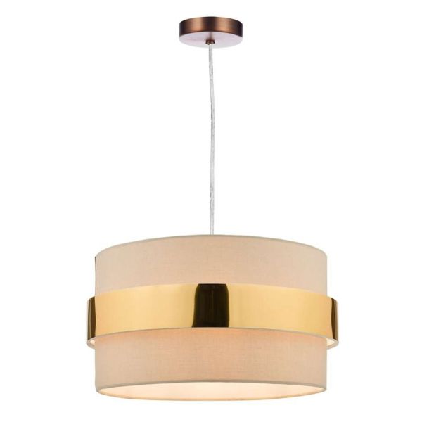 Lampa wisząca Dar Lighting SP64 + OKI6529 1 Light Aged Copper E27 Suspension With Clear Cable