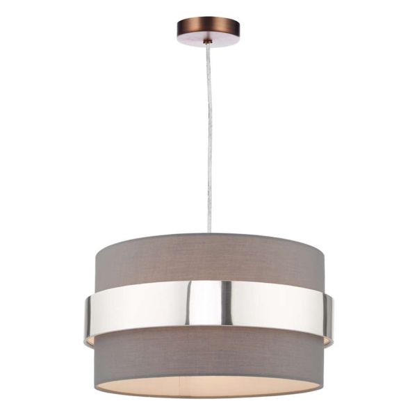 Lampa wisząca Dar Lighting SP64 + OKI6539 1 Light Aged Copper E27 Suspension With Clear Cable