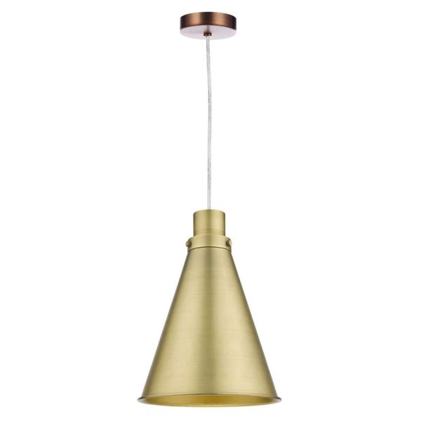 Lampa wisząca Dar Lighting SP64 + POT8642 Potter 1 Light Aged Copper E27 Suspension With Clear Cable