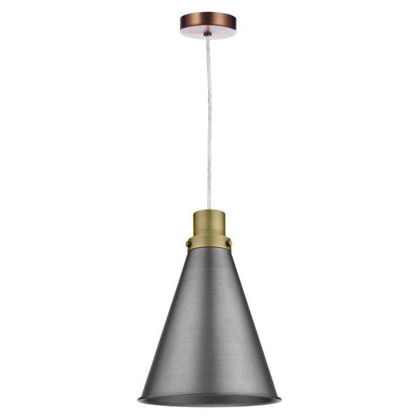 Підвісний світильник Dar Lighting SP64 + POT8661 Potter 1 Light Aged Copper E27 Suspension With Clear Cable