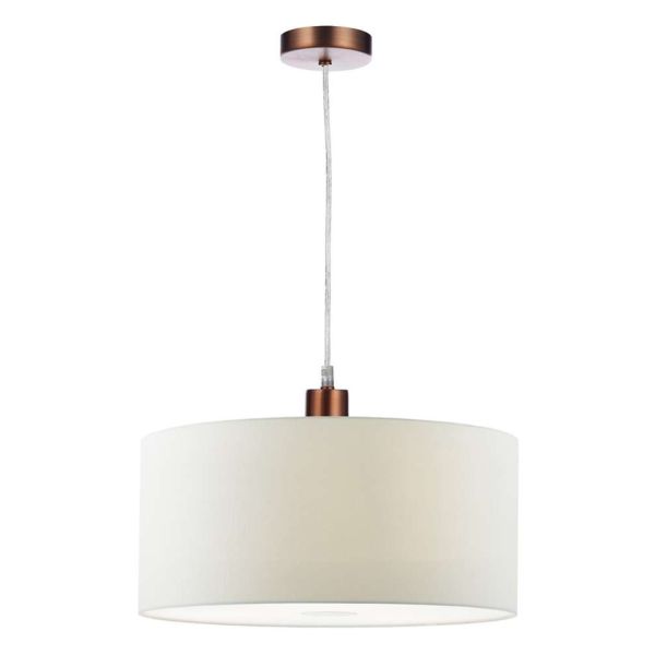 Lampa wisząca Dar Lighting SP64 + RON652 Ronda 1 Light Aged Copper E27 Suspension With Clear Cable