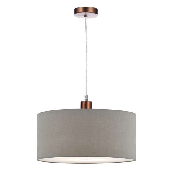 Підвісний світильник Dar Lighting SP64 + RON6539 Ronda 1 Light Aged Copper E27 Suspension With Clear Cable