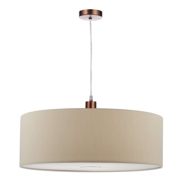 Lampa wisząca Dar Lighting SP64 + RON8629 Ronda 1 Light Aged Copper E27 Suspension With Clear Cable