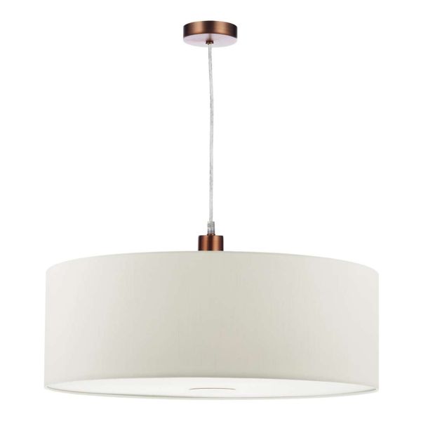 Підвісний світильник Dar Lighting SP64 + RON862 Ronda 1 Light Aged Copper E27 Suspension With Clear Cable