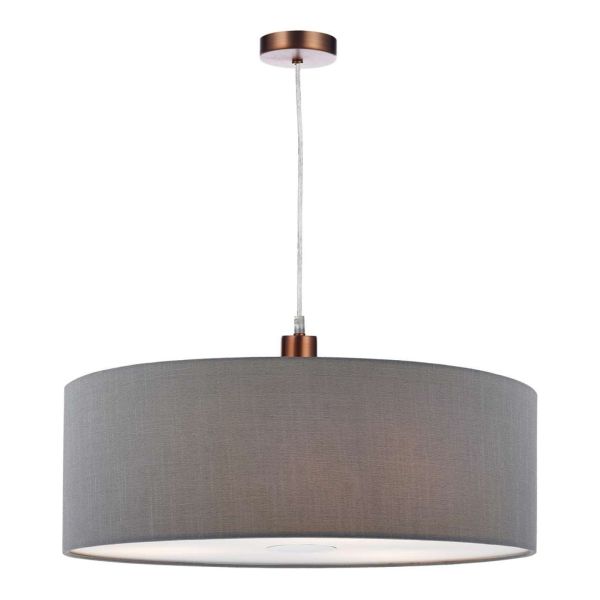 Lampa wisząca Dar Lighting SP64 + RON8639 Ronda 1 Light Aged Copper E27 Suspension With Clear Cable