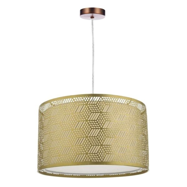 Lampa wisząca Dar Lighting SP64 + TIN6535 Tino 1 Light Aged Copper E27 Suspension With Clear Cable