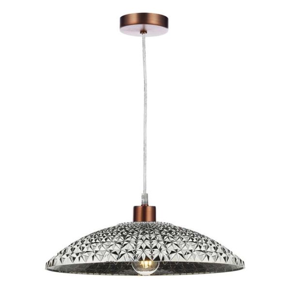 Lampa wisząca Dar Lighting SP64 + YAT6510 Yatima 1 Light Aged Copper E27 Suspension With Clear Cable