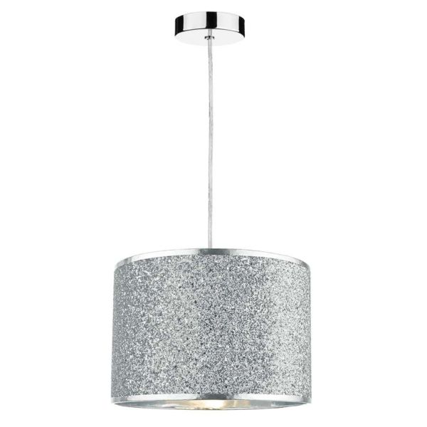 Lampa wisząca Dar Lighting SP65 + BIS6532 Bistro 1 Light Polished Chrome E27 Suspension With Clear Cable