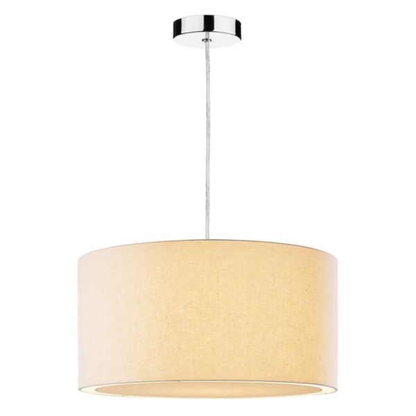 Lampa wisząca Dar Lighting SP65 + EDW6533 Edward 1 Light Polished Chrome E27 Suspension With Clear Cable