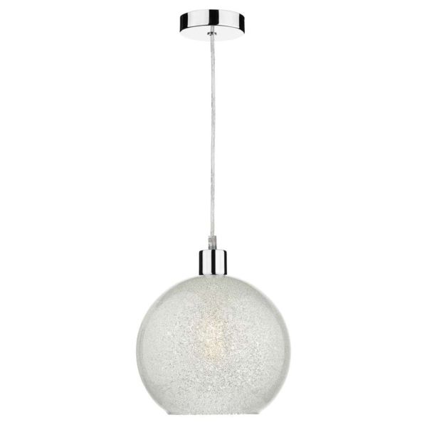 Lampa wisząca Dar Lighting SP65 + JAN652 Janna 1 Light Polished Chrome E27 Suspension With Clear Cable