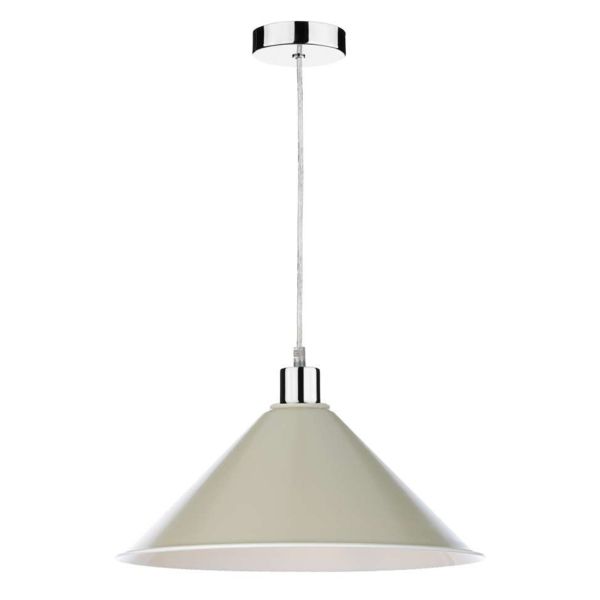 Підвісний світильник Dar Lighting SP65 + KIN6501 Kinsley 1 Light Polished Chrome E27 Suspension With Clear Cable