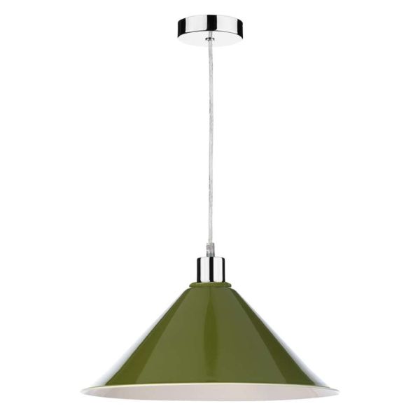 Lampa wisząca Dar Lighting SP65 + KIN6524 Kinsley 1 Light Polished Chrome E27 Suspension With Clear Cable