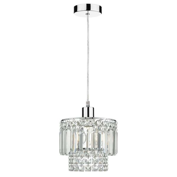 Підвісний світильник Dar Lighting SP65 + KYL6550 Kyla 1 Light Polished Chrome E27 Suspension With Clear Cable