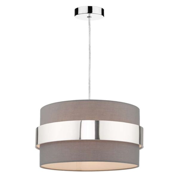 Підвісний світильник Dar Lighting SP65 + OKI6539 1 Light Polished Chrome E27 Suspension With Clear Cable