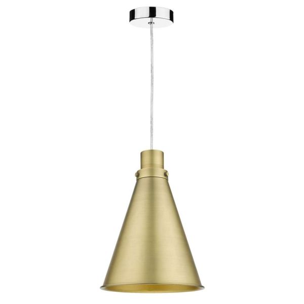 Підвісний світильник Dar Lighting SP65 + POT8642 Potter 1 Light Polished Chrome E27 Suspension With Clear Cable