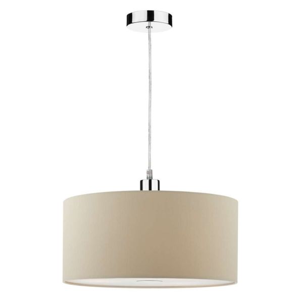 Lampa wisząca Dar Lighting SP65 + RON6529 Ronda 1 Light Polished Chrome E27 Suspension With Clear Cable