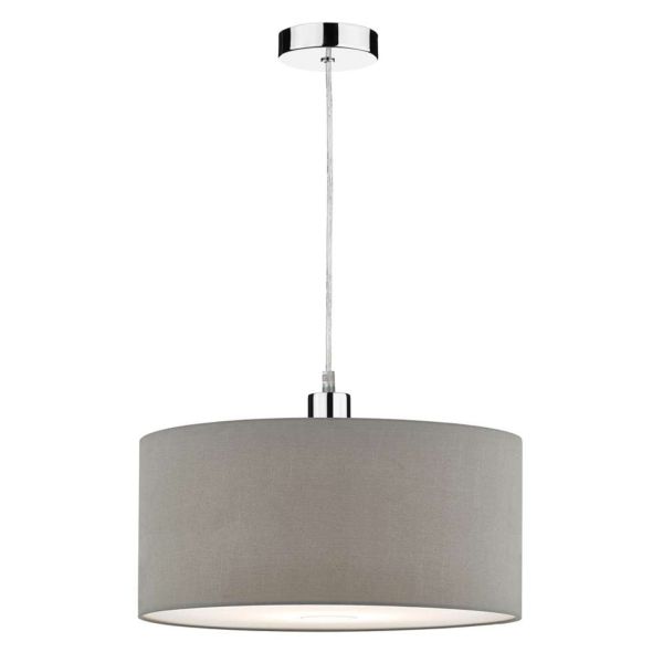 Lampa wisząca Dar Lighting SP65 + RON6539 Ronda 1 Light Polished Chrome E27 Suspension With Clear Cable