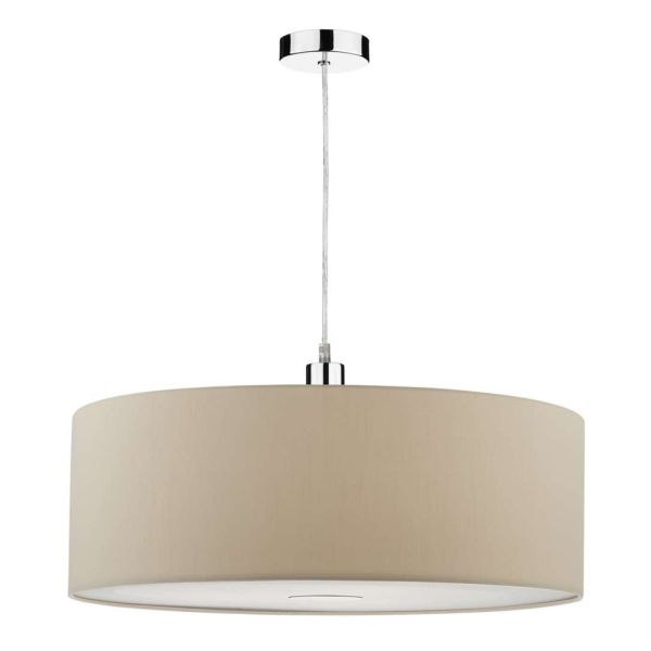 Підвісний світильник Dar Lighting SP65 + RON8629 Ronda 1 Light Polished Chrome E27 Suspension With Clear Cable