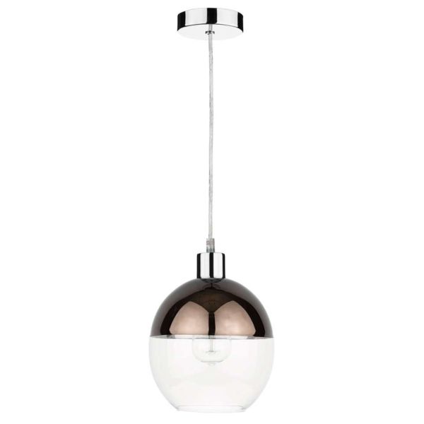 Lampa wisząca Dar Lighting SP65 + RUE6563 1 Light Polished Chrome E27 Suspension With Clear Cable