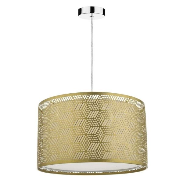 Lampa wisząca Dar Lighting SP65 + TIN6535 Tino 1 Light Polished Chrome E27 Suspension With Clear Cable