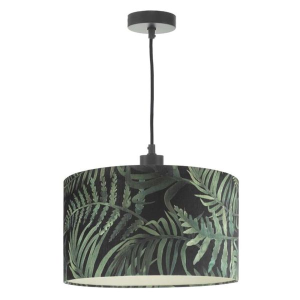 Підвісний світильник Dar Lighting SP6522 + BAM6555 Bamboo 1 Light E27 Suspension Matt Black And Bronze