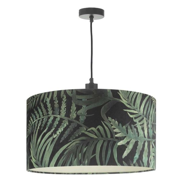 Підвісний світильник Dar Lighting SP6522 + BAM8655 Bamboo 1 Light E27 Suspension Matt Black And Bronze