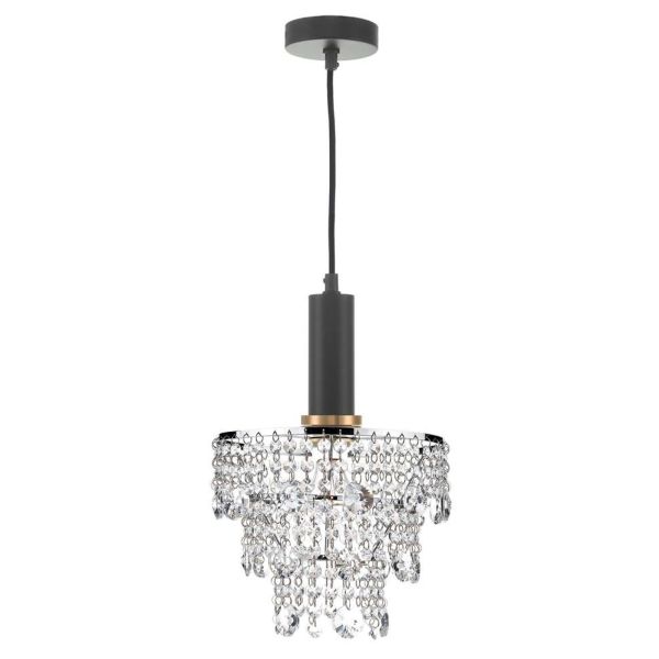 Підвісний світильник Dar Lighting SP6522 + CYB6550 Cybil 1 Light E27 Suspension Matt Black And Bronze