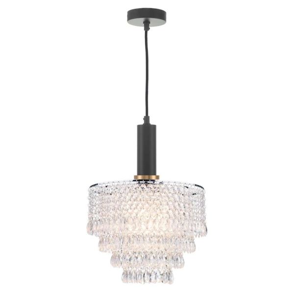 Lampa wisząca Dar Lighting SP6522 + DIO6508 Dionne 1 Light E27 Suspension Matt Black And Bronze