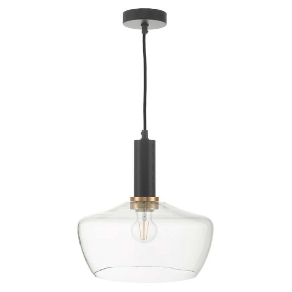 Підвісний світильник Dar Lighting SP6522 + FID6508 Fidella 1 Light E27 Suspension Matt Black And Bronze