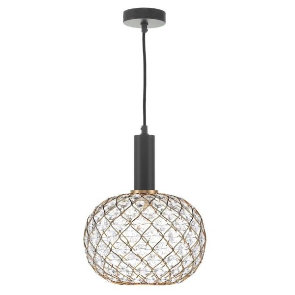 Підвісний світильник Dar Lighting SP6522 + JUA6535 Juanita 1 Light E27 Suspension Matt Black And Bronze