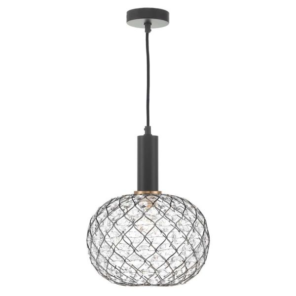 Підвісний світильник Dar Lighting SP6522 + JUA6550 Juanita 1 Light E27 Suspension Matt Black And Bronze