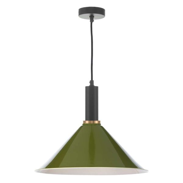 Підвісний світильник Dar Lighting SP6522 + KIN6524 Kinsley 1 Light E27 Suspension Matt Black And Bronze