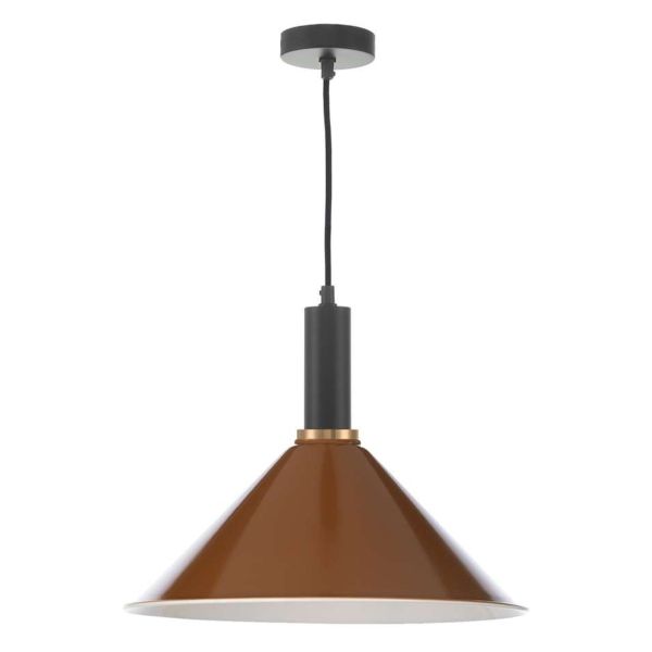 Підвісний світильник Dar Lighting SP6522 + KIN6531 Kinsley 1 Light E27 Suspension Matt Black And Bronze