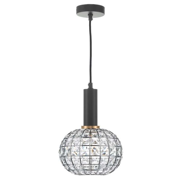 Lampa wisząca Dar Lighting SP6522 + LET6550 Letitia 1 Light E27 Suspension Matt Black And Bronze